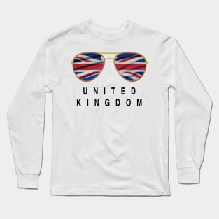 United Kingdom Sunglasses, United Kingdom Flag, United Kingdom gift ,  British UK , Long Sleeve T-Shirt